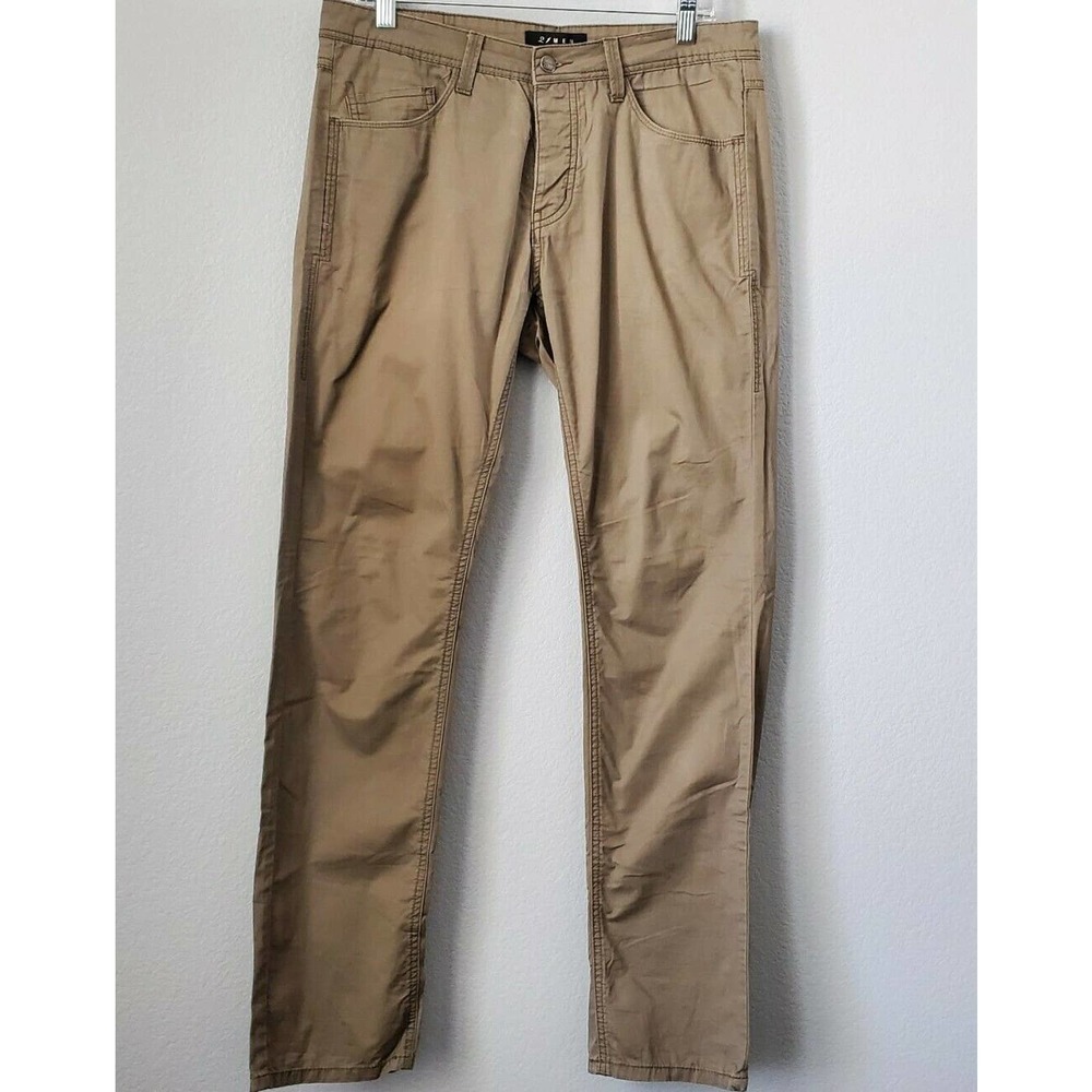 21 Men's Olive Button Fly Slim Pants Slacks